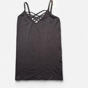 Black Zenana Criss-Cross Camisole, L/XL